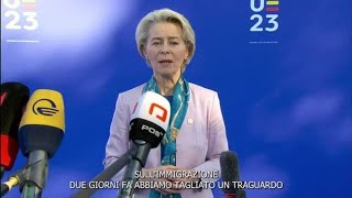 Migranti von der Leyen quotPiano Lampedusa e memorandum con Tunisiquot [upl. by Emaj627]