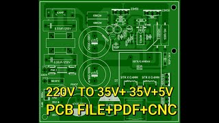 220v to 35v35v 5V power supply amplifier pcbpdfcnc file [upl. by Schulz]