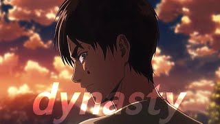 eren amp mikasa AMV  dynasty with lyrics [upl. by Suqram]