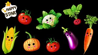 Cartoon Veggies Dance Party  Vegetables Dance Collection  Happy Star Dancing [upl. by Oicelem]