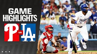 Phillies vs Dodgers Game Highlights 8524  MLB Highlights [upl. by Jael460]