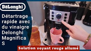 Détartrage Delonghi Avec Vinaigre  Voyant rouge allumé  Detartrage Delonghi Magnifica S [upl. by Oinimreh327]