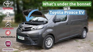 Whats under the bonnet in a Toyota Proace Electric van Lets have a look [upl. by Pratte]