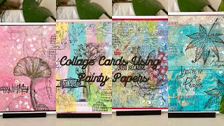 Collage Cards and Painty Papers [upl. by Sakiv]