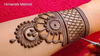 easy mehndi designs back side  mehandi ka design  mehndi design simple  Mehndi ki design  mehndi [upl. by Etac273]