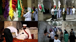 Iraqi Yezidis at the Lalish temple to celebrate the autumn assembly  AFP [upl. by Nonac806]