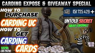 HOW TO PURCHASE CARDING UC 😱  SECURE ABOUT CARDING CARDS 🤯  GIVEAWAY 🔥  CARDER EXPOSE 🌚 pubg [upl. by Shaughnessy19]