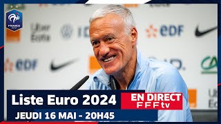 Liste Euro 2024  Conférence de Didier Deschamps en replay [upl. by Arikal457]