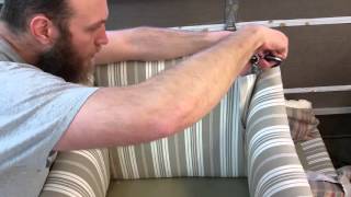 Upholstering an armchair Part 3  Inside Back [upl. by Gasper]