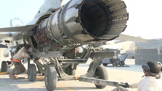 F16 Fighter Jet Engine Removal HD [upl. by Ennaer]