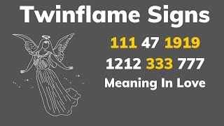 Twin Flame Connection  Seeing Repeat Angel Numbers Meaning 111 47 1919 1212 333 777 in Life Love [upl. by Annahsat]