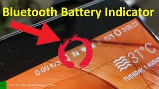 Bluetooth Battery Level Indicator on Status Bar Android 44 No ROOT [upl. by Esinwahs]