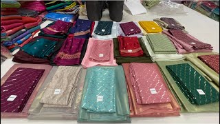 Chickpet Bangalore wholesale sareesDesigner sareesSingle saree courier available [upl. by Pinchas]