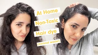 Non Toxic Hair Dye at Home  How to Dye Grey Hair  MINIMAL WASTE for First Grey Hair [upl. by Brest320]