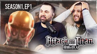 Our Very First Time Watching Anime  Attack On Titan 1x1 quotThe Fall of Shiganshina Part 1quot Reaction [upl. by Hewes]