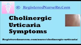 Cholinergic Urticaria Symptoms [upl. by Arlena]