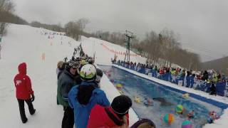 Loon Mountain Slush Pool Party  Pond Skim Contest 2017 [upl. by Ellehsram140]