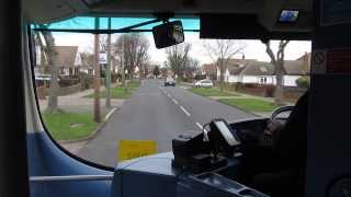 Hybrid bus driving  Southend to Shoeburyness by Ensign Volvo B5LH 505 EU62 BYR [upl. by Waters]