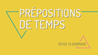 Les prépositions pour le temps  avant après depuis il y a FLE A2 [upl. by Etnom380]