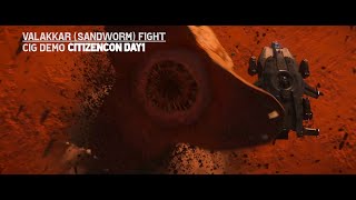 CitizenCon Valakkar Sandworm Fight Star Citizen 4K [upl. by Llerol]