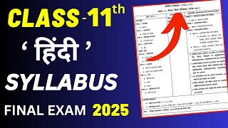 Class11 Hindi Syllabus Final Exam 2025  Hindi Syllabus Class 11  Delhi [upl. by Jacobsohn]