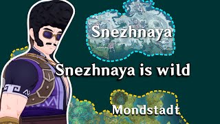 NEW MAP INFO City on SNEZHNAYA dangerous no guards   Genshin Impact [upl. by Idnaj]