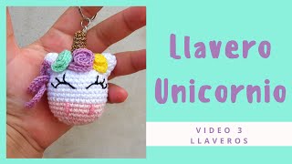 Keychain  Llavero de Unicornio a crochet  Aprende a tejer tu llavero de unicornio [upl. by Zantos330]