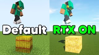 minecraft MLG Default vs RTX ON [upl. by Enimzaj264]