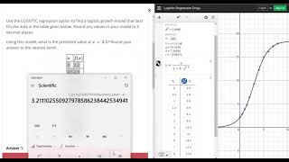 Build a logistic model from data using a graphing utility [upl. by Garey]