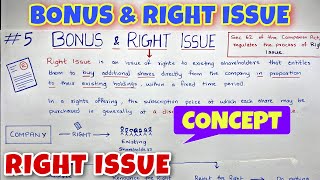 5 Bonus amp Right Issue  Concept of Right Issue  CA INTER  By Saheb Academy [upl. by Eneleuqcaj]