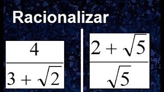 Racionalización con suma de raices en el denominador ejemplos de racionalización [upl. by Hendrik422]