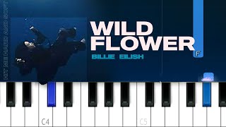 Billie Eilish  WILDFLOWER  Piano Tutorial [upl. by Eimrej]