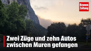 Zwei Züge und zehn Autos zwischen Muren gefangen  kronetv NEWS [upl. by Oliana14]