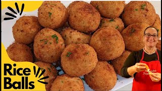 Cheesy Rice balls Arancine cacio e pepe with no meat filling just cheese and a vegetarian dish [upl. by Ralina]