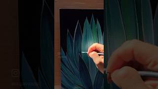 Листья агавы🍃art artist process processvideo acrilicpainting howtodraw agave painting [upl. by Peirsen]