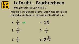 Was ist ein Bruch Teil3 Leex übt Bruchrechnen [upl. by Necila536]