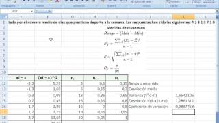 Explicación de medidas de dispersión en excel [upl. by Yenar575]