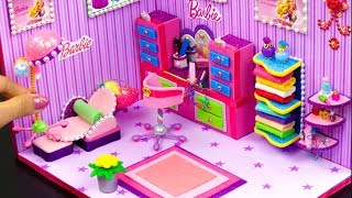 DIY Miniature Barbie Salon and Makeup Room [upl. by Luas]