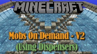 Mobs On Demand v2 Using Dispensers  Minecraft 13 spawner [upl. by Hplodur]