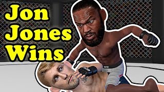 Jon Jones TKOs Alexander Gustafsson to win the vacant belt [upl. by Ordnaxela]