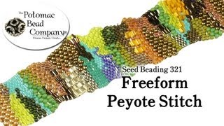 Freeform Peyote Stitch  DIY Jewelry Making Tutorial by PotomacBeads [upl. by Aseek]