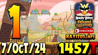 Angry Birds Friends Level 1 Tournament 1457 Highscore POWERUP walkthrough [upl. by Elston]