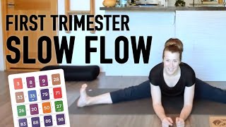 Prenatal Slow Flow for First Trimester  Sequence from WorkoutLabs Prenatal Yoga Cards [upl. by Cheatham]