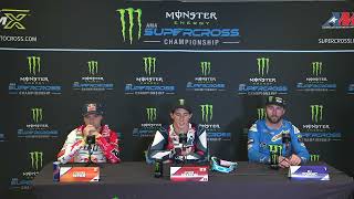 Monster Energy Supercross Press Conference Round 10  Detroit [upl. by Jacobo]