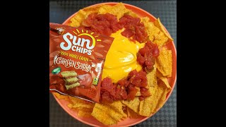 eat SunChips with Canned Nacho Cheese and Tomatoes [upl. by Tremann12]