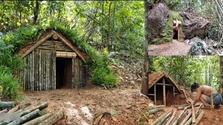 Building Shelter Bushcraft and Camping in the Wilderness [upl. by Olzsal489]