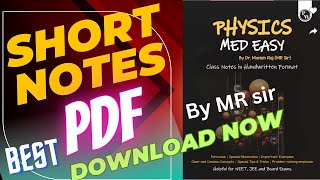 MR sir Physics Complete Short Notes PDF Download FREE  Physics med Easy book PDF Download Free ❤️ [upl. by Fabyola]