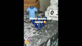 Nice easy winter sweater nail design nails nailart easy beginners [upl. by Van]