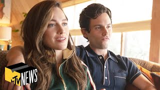 Penn Badgley amp Victoria Pedretti on You Season 3  MTV News [upl. by Ely]