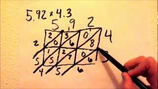 Multiplying decimals using the lattice method [upl. by Urson]